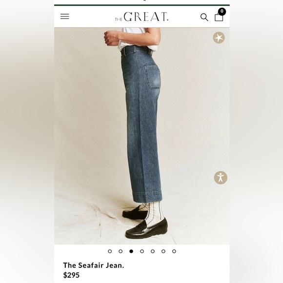 The Great. Wide Leg Seafair high rise jeans. Size 28. - Picture 5 of 7